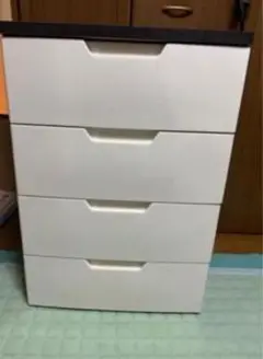 ホワイト 4段プラスチック引き出し