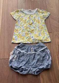 花柄Tシャツとショートパンツセット　95