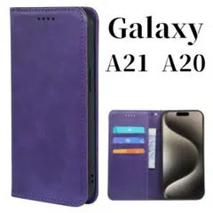Galaxy A21 A20 手帳型 スリム ギャラクシー ケース パープル
