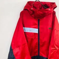 【希少】ラコステ ナイロンパーカー サイズL　青ワニ レッド 70ｓ