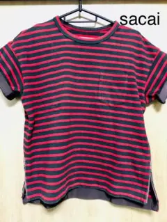 最終値下げ】sacai サカイ コットンボーダーサイドジップカットソー Tシャツ