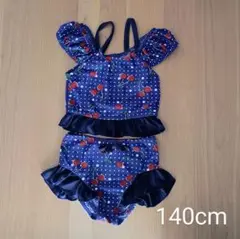 チェリー柄フリル付き水着 140cm