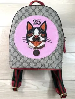 GUCCI 犬　チャーム　ボストンテリア　グッチ ドッグ シェイプ バッグ チャームベージュ＆ダークブラウン