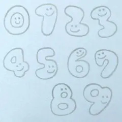 H67■数字はんこ/スマイル 消しゴムはんこ