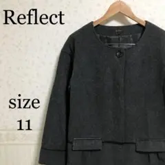 美品 Reflect リフレクト ウール100% ノーカラーコート