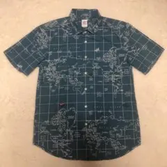 グラニフ　半袖シャツ　世界地図柄　船　ヤシの木　クジラ刺繍　Mメンズ　レディース