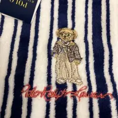 ポロラルフローレン タオルハンカチ テディベア クマ 刺繍 ストライプ