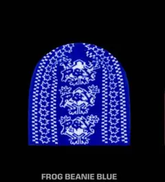 punkandyo frog beanie blue