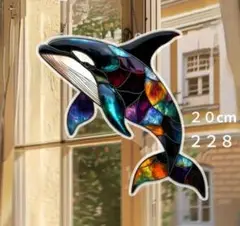 ２２８　イルカ　海豚　２０cmアクリルサンキャッチャー