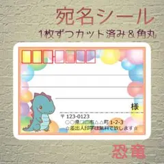 《恐竜》中サイズ24枚☆角丸カット＊宛名シール