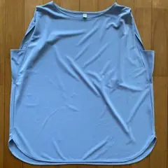 UNIQLO 青色　クレープジャージー　ノースリーブ　XL