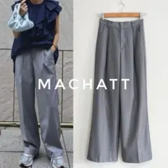 美品 MACHATT チンツ ストレート タックパンツ グレー 1