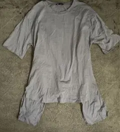ZARA Tシャツ　切り替え　異素材　ペプラム　スリット　コットン