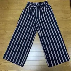 ワイドパンツ L ikka ストライプ