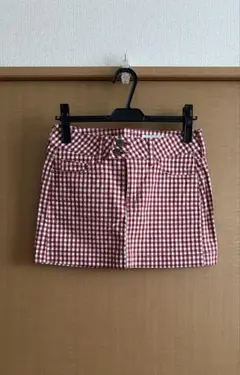 アンドエー チェックスカート 赤白チェック ミニスカート ゴルフ