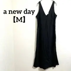 2019 a new day 黒 Vネック ロングドレス 【M】 シンプル