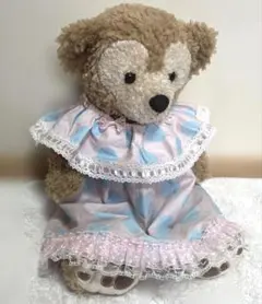 ハンドメイド ダッフィー 着せ替え ワンピース 水玉 リボン ピンク