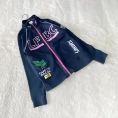 EK3850【ランドリー】ジャージ トラックジャケット【S】ネイビー ロゴ 紺