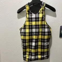 ミカランセチェック柄タンクトップ イエロー/ブラック