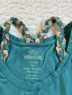 Juicy 長袖Tシャツ　カットソー コットン　三つ編み　差し色