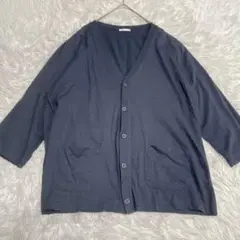 GU ジーユー　Vネックカーディガン メンズ 長袖 XL ネイビー