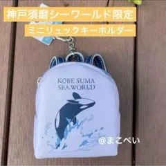【新商品】神戸須磨シーワールド限定　ミニリュックキーホルダー　シャチ　オルカ