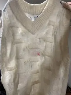 ZARA 特別コレクションアイボリー ニットベスト S/M