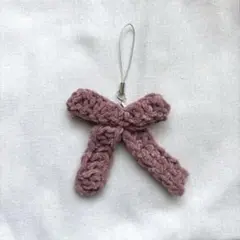 毛糸リボン　チャーム　ピンク　ハンドメイド　プリンセスモール