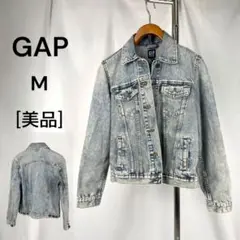 美品　GAP ギャップ　ブルー　M　ウォッシュド　Gジャン