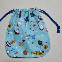 スペース柄の巾着袋