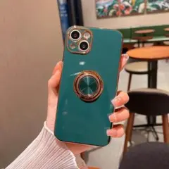 iphone13 ダークグリーンTPUリングケース