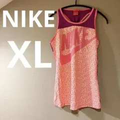 【NIKE】[XL]メッシュタンクトップ ノースリーブ ヨガ　ピンク/紫
