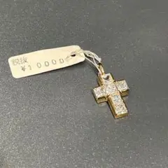 GOGGIジーオッジチャーム　シルバーk18コートキュービックジルコニア　十字架