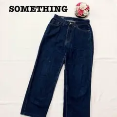 サムシング　レディース　ワイドデニムパンツ　ジーンズ　W66 H93 ブルー　青