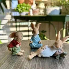 可愛い ウサギの置物３点セット インテリア