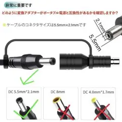 DCプラグ変換 オスDC8020 メスDC5521 アダプター変換