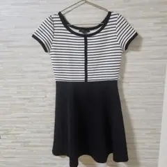 &byP&D 半袖ワンピース ボーダー 白黒