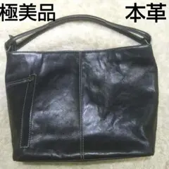 極美品 レザー 本革 ハンドバッグ 黒