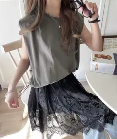 未使用タグ付き クラシカルエルフ レイヤードTシャツ グレー