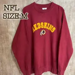 NFL/ワシントン・コマンダーズ 刺繍ロゴ　スウェット　ワインレッド　M