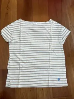 ORCIVAL 半袖Tシャツ 白/ベージュストライプ F