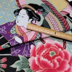 和柄　浮世絵　綿生地
