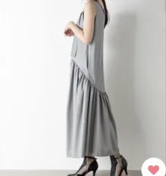 新品未使用タグ付きFUTIERLAND ロングワンピース グレー系 フリーサイズ