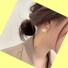 【数量限定】ヒット商品 パール ゴールド チェーン ピアス 韓国