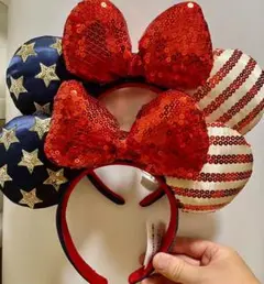 2点セット　海外ディズニー限定　ニューアメリカーナ国旗カチューシャ