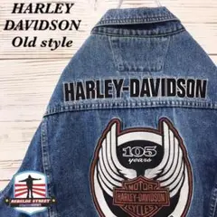 《激レア》ハーレーダビッドソン HARLEY☆デニムジャケット 刺繍ロゴ XL