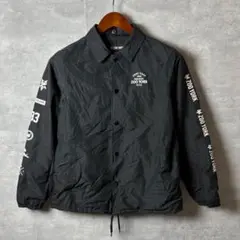 ZOO YORK ナイロンコーチジャケット 立体ロゴプリント 黒 L ストリート