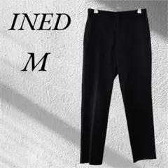イネド INED ストレートフィットパンツ ズボン ウエスト半ゴム 黒 9号 M