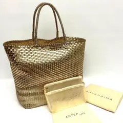 【ANTEPRIMA】アンテプリマ イントレッチオ ゴールド ポーチ 袋付き