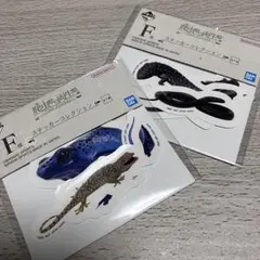 一番くじ 爬虫類＆両生類　F賞　ステッカーコレクション　ブルー　ブラック　セット